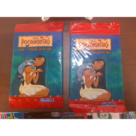 Lot Of 3 Sealed 1995 Disney Pocahontas Trading Cards, 8 Card + 1 Pop Out Card - Picture 2 of 4